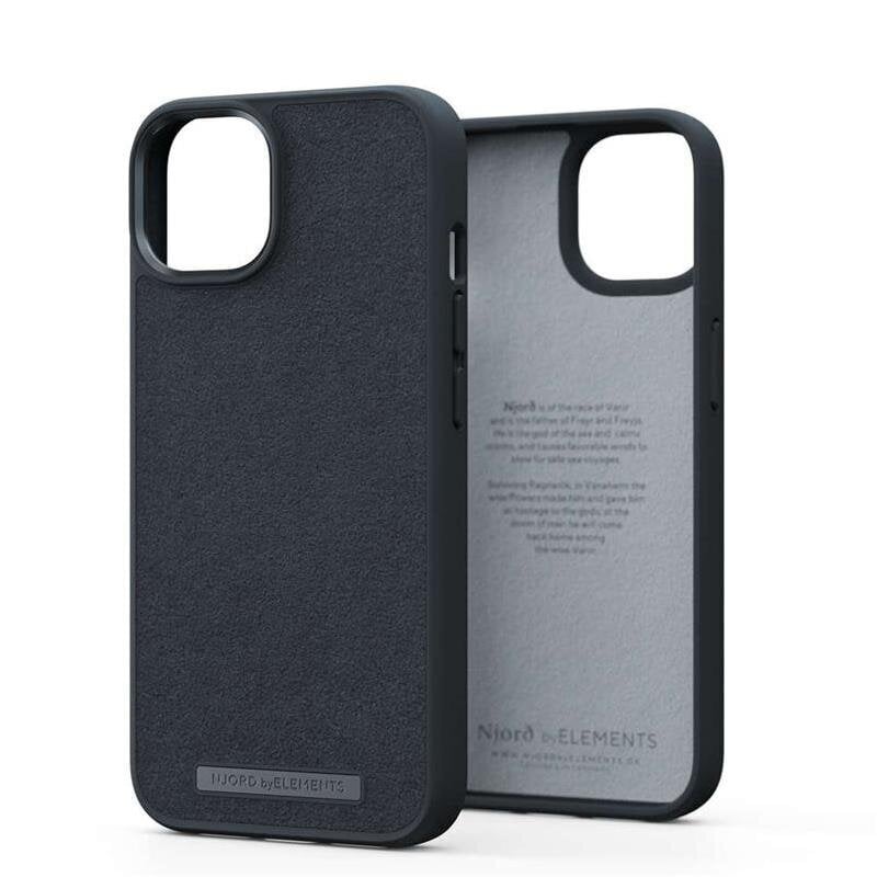 iPhone 14 -puhelinkuoret Njord by Elements Suede Comfort+, musta hinta ja tiedot | Puhelimen kuoret ja kotelot | hobbyhall.fi