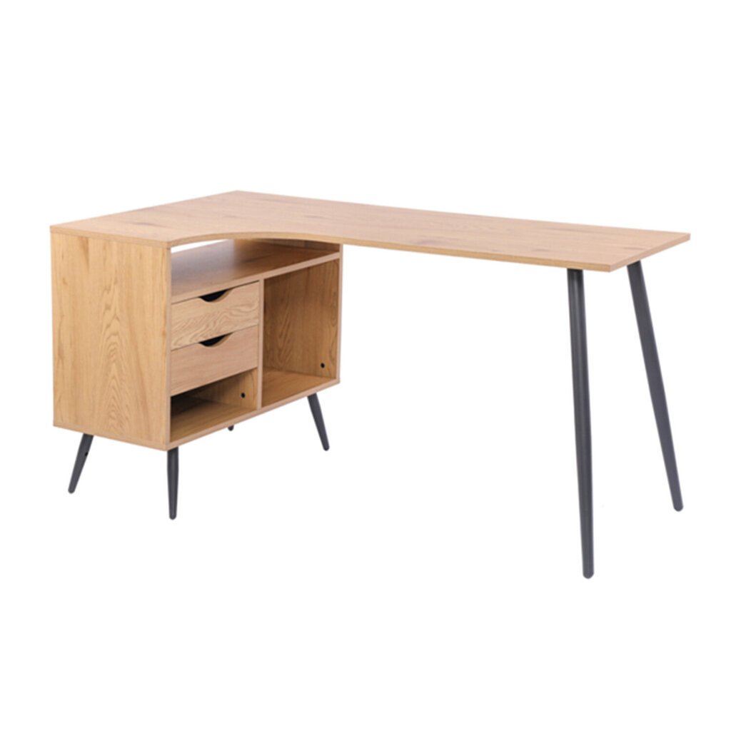 GEORGIA työpöytä 145x80xK75cm, tammikuvioinen melamiinilevy hinta ja tiedot | Tietokonepöydät ja työpöydät | hobbyhall.fi