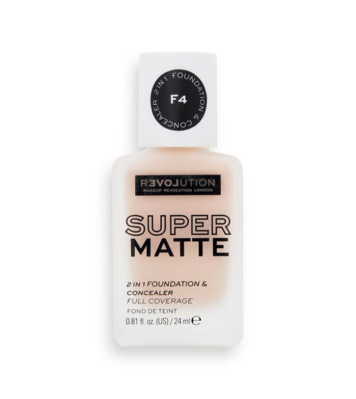 Meikkivoide Revolution Relove Super Matte Foundation, F4, 24 ml hinta ja tiedot | Meikkivoiteet ja puuterit | hobbyhall.fi