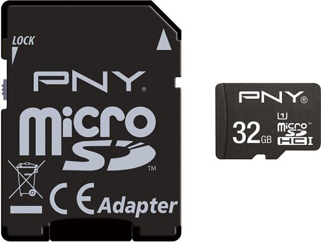 PNY SDU32GPER50-EF, micro SDHC 32GB (+ SD-sovitin) hinta ja tiedot | Puhelimen muistikortit | hobbyhall.fi