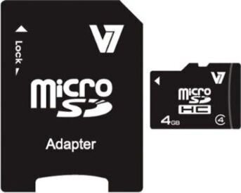 V7 microSDHC 4 Gt (+ SD-sovitin) hinta ja tiedot | Puhelimen muistikortit | hobbyhall.fi