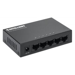 Ethernet-kytkin Intellinet 5x 10/100Mbps RJ45 metallirunko hinta ja tiedot | Verkkokytkimet | hobbyhall.fi