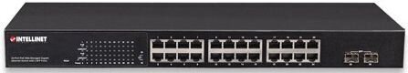 Kytkin Intellinet GigaBit 24x 10/100/1000 RJ45 PoE+ 2x SFP, hallittava hinta ja tiedot | Verkkokytkimet | hobbyhall.fi