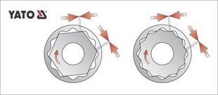 YATO-hylsy, 12-kulmainen, 15 mm, 1/2", CrV hinta ja tiedot | Käsityökalut | hobbyhall.fi