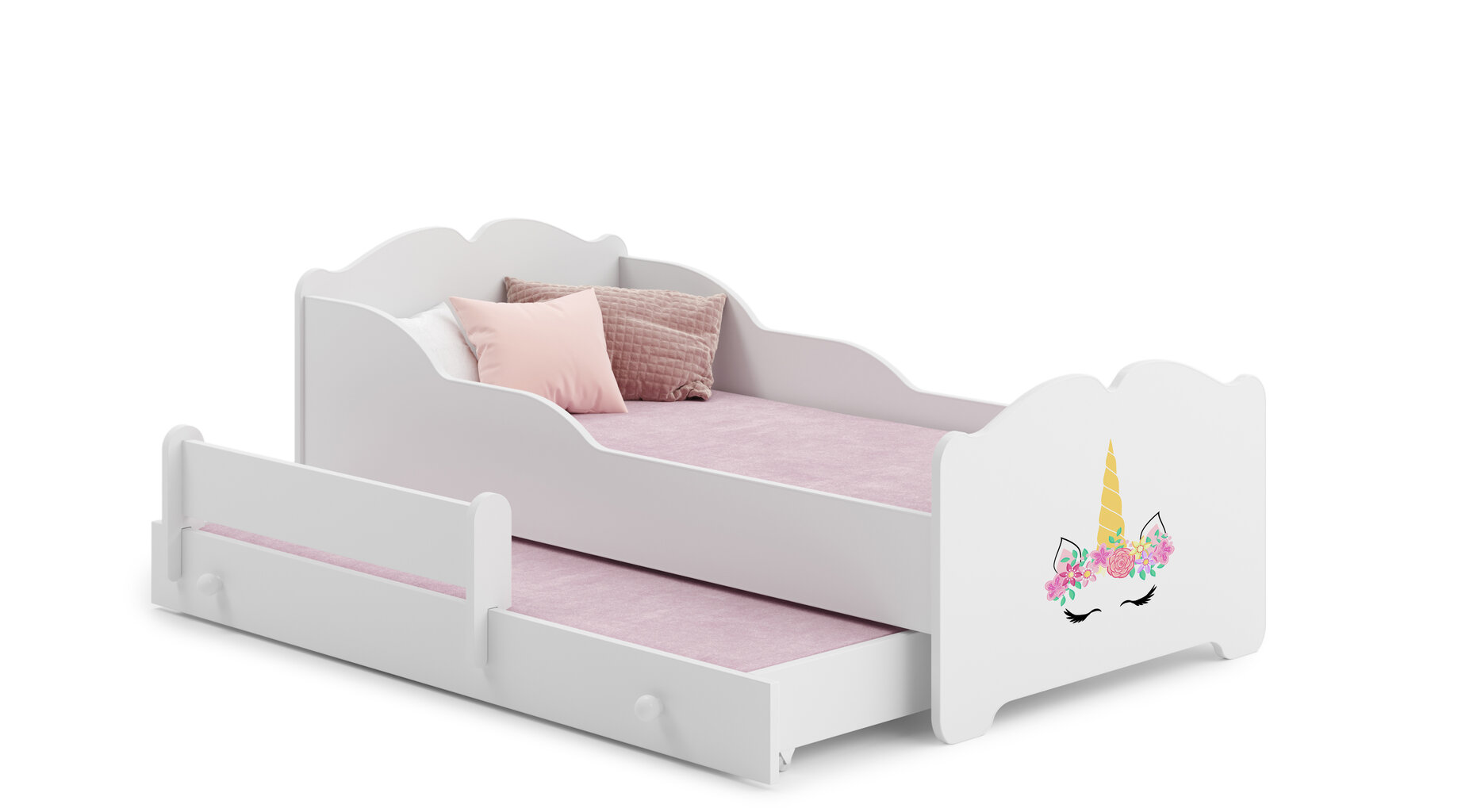 Lasten sänky Ximena II Unicorn 160x80cm + Patja hinta ja tiedot | Lastensängyt | hobbyhall.fi