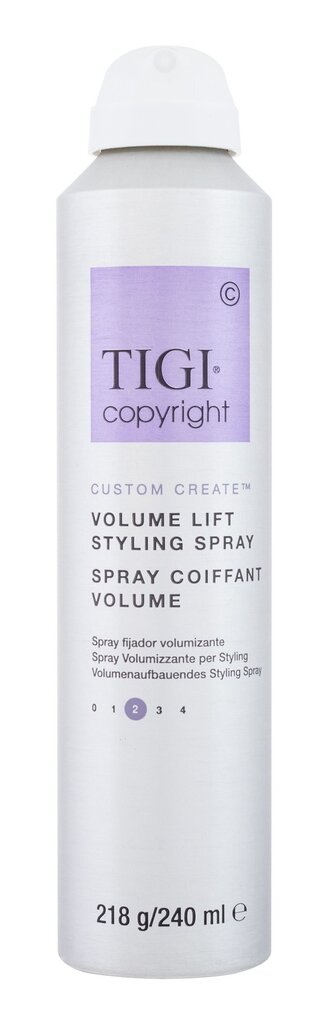 Tigi Copyright Custom Create Volume Lift Styling Spray volyymia antava hiussuihke , 240 ml hinta ja tiedot | Kampaamotuotteet | hobbyhall.fi