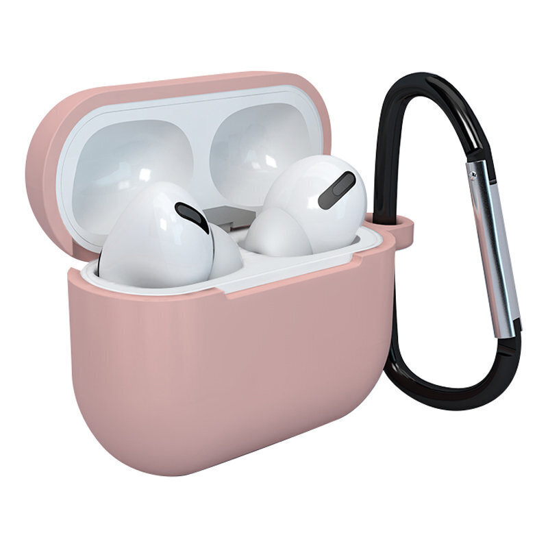 Apple AirPods 3 pehmeä silikoninen kuulokekotelo + pidike, musta, kotelo D hinta ja tiedot | Kuulokkeiden tarvikkeet | hobbyhall.fi