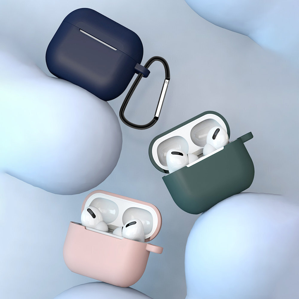 Apple AirPods 3 pehmeä silikoninen kuulokekotelo + pidike, musta, kotelo D hinta ja tiedot | Kuulokkeiden tarvikkeet | hobbyhall.fi