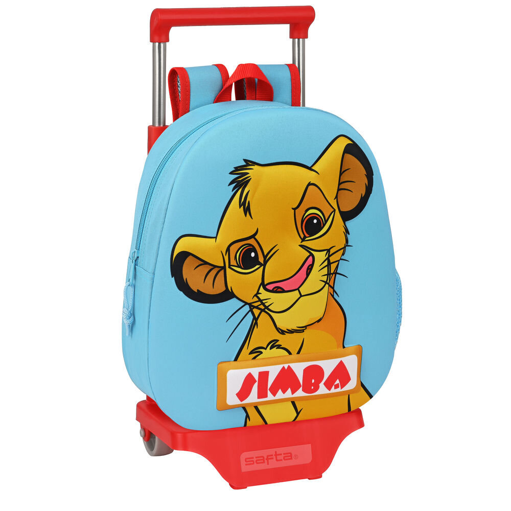 3D-koululaukku pyörillä The Lion King Simba (28 x 10 x 67 cm) hinta ja tiedot | Koulureput ja -laukut | hobbyhall.fi