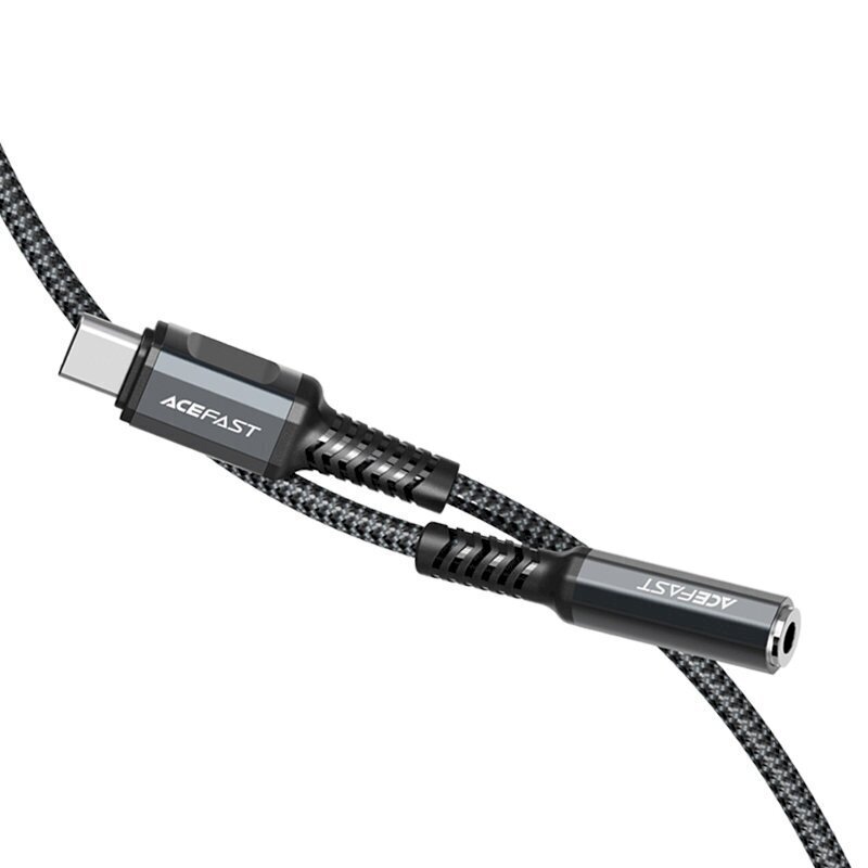 Acefast C-tyypin USB-audiokaapeli - 3,5 mm:n miniliitin (naaras) 18cm, AUX harmaa (C1-07 syvä avaruus harmaa) hinta ja tiedot | Puhelinkaapelit | hobbyhall.fi