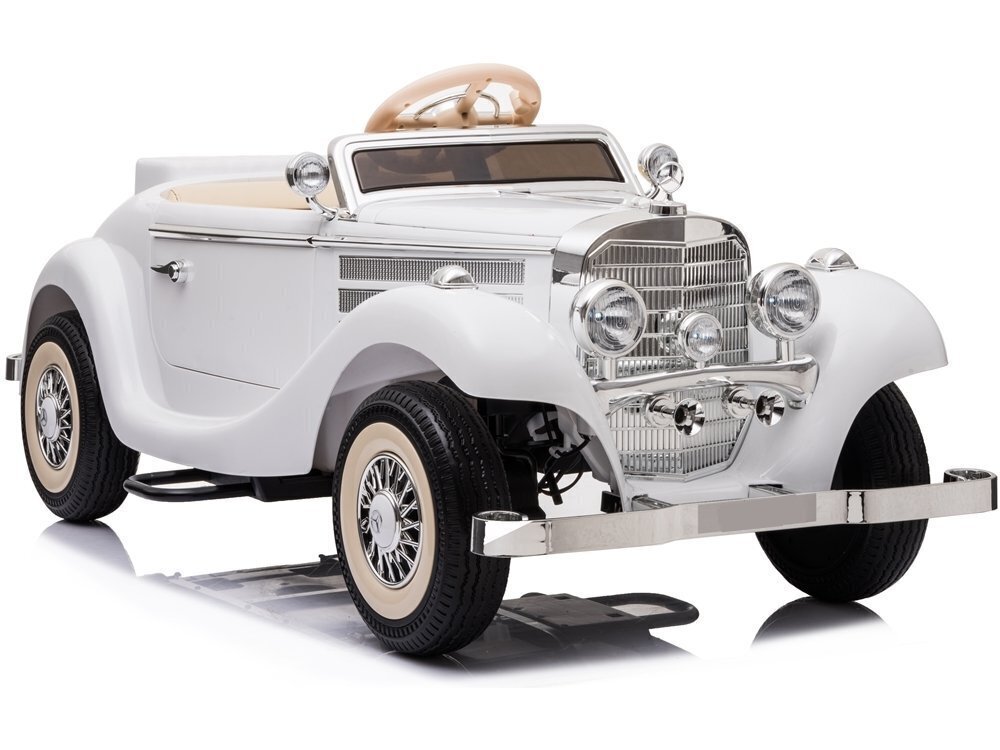 Retro Mercedes 540K kaksipaikkainen sähköauto, valkoinen hinta ja tiedot | Lasten sähköautot | hobbyhall.fi