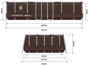 Puutarha-allas Avenli 427x275x100 cm hinta ja tiedot | Uima-altaat | hobbyhall.fi