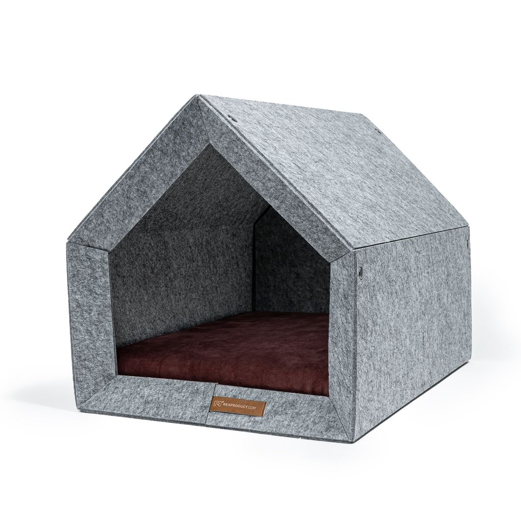 Rexproduct Pet Nest kennel, S, harmaa/punainen hinta ja tiedot | Pedit ja pesät | hobbyhall.fi