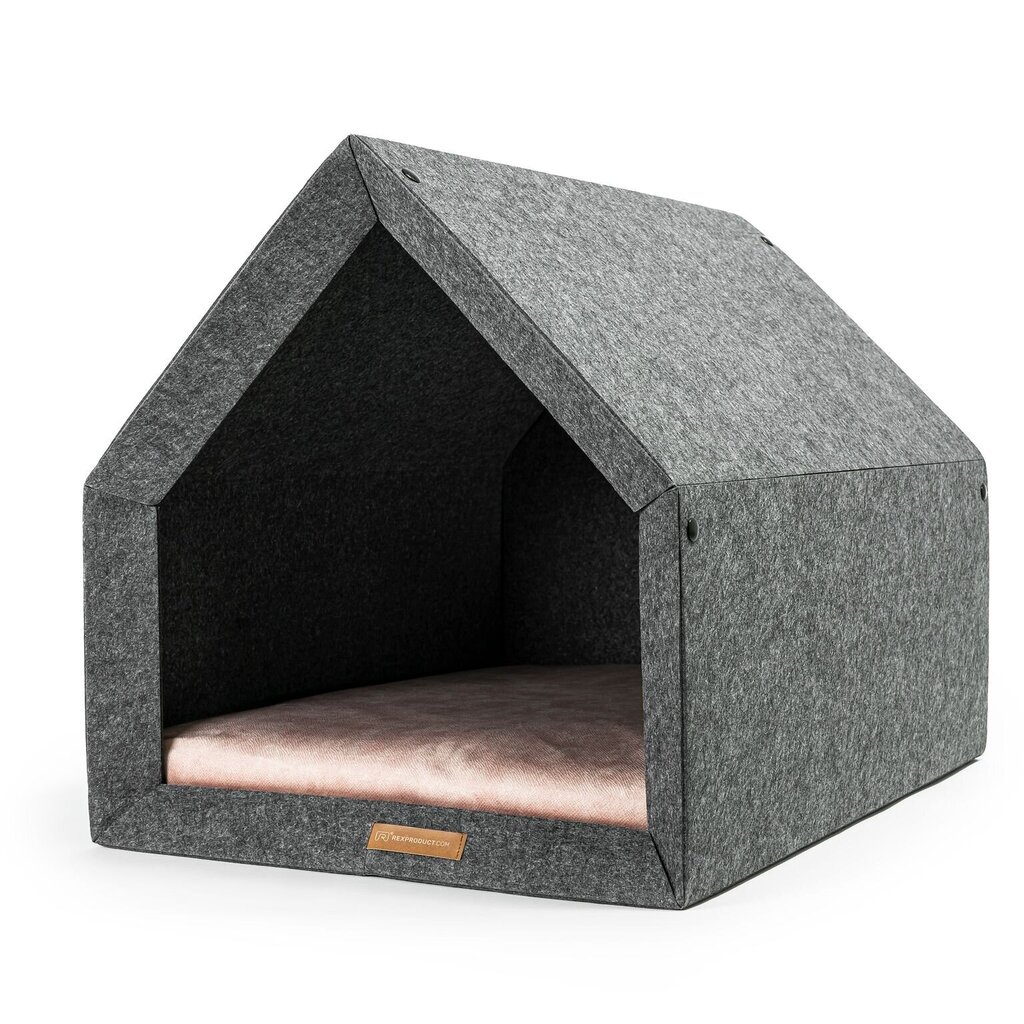 Rexproduct Pet Nest kennel, S, harmaa/vaaleanpunainen hinta ja tiedot | Pedit ja pesät | hobbyhall.fi