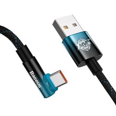 Baseus Elbow 1m 100 W USB-USB-C kulmikas kaapeli (musta-sininen) hinta ja tiedot | Puhelinkaapelit | hobbyhall.fi