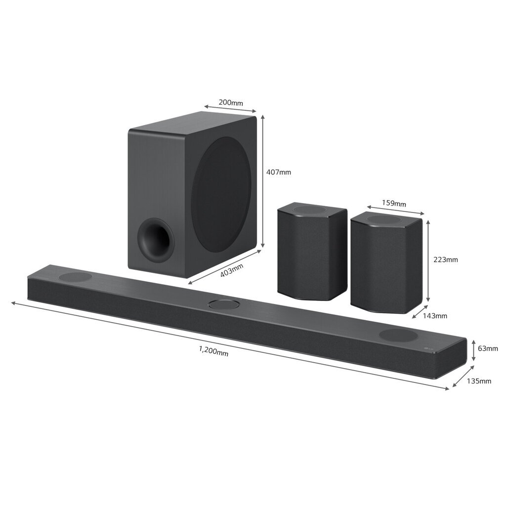 LG S95QR 9.1.5 Dolby Atmos Soundbar hinta ja tiedot | Kaiuttimet ja soundbarit | hobbyhall.fi