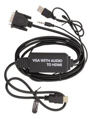 Deltaco VGA-HDMI17, VGA, HDMI, USB, Minijack, 2m hinta ja tiedot | Deltaco Televisiot ja lisätarvikkeet | hobbyhall.fi