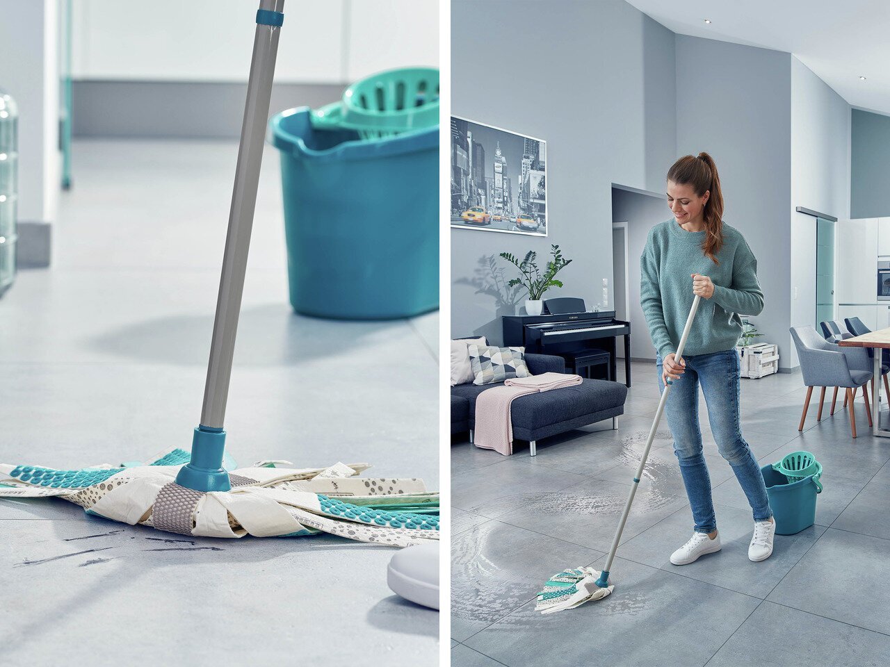 Leifheit Power Mop 3 in 1 lattianpesusetti, harmaa/vihreä hinta ja tiedot | Siivoustarvikkeet | hobbyhall.fi