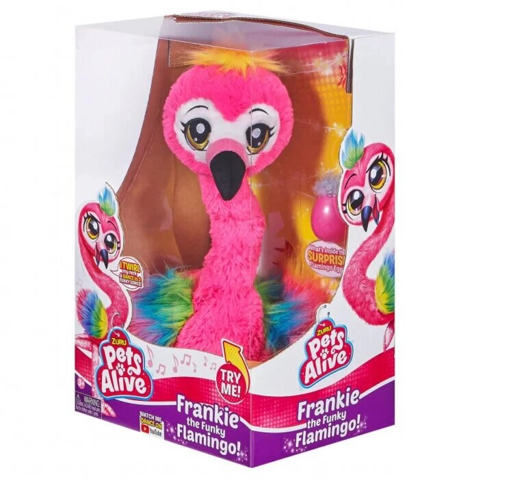 Interaktiivinen lelu Zuru Pets Alive Frankie Flamingo, 1 kpl hinta ja tiedot | Pehmolelut | hobbyhall.fi