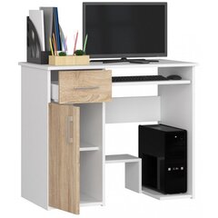 Työpöytä NORE Jay, valkoinen/tammi väri hinta ja tiedot | Tietokonepöydät ja työpöydät | hobbyhall.fi