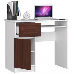 Työpöytä NORE Piksel, vasen, valkoinen/tummanruskea hinta ja tiedot | Tietokonepöydät ja työpöydät | hobbyhall.fi