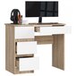 Työpöytä NORE A7, vasen, tammi väri/valkoinen hinta ja tiedot | Tietokonepöydät ja työpöydät | hobbyhall.fi