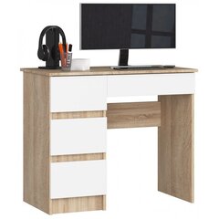 Työpöytä NORE A7, vasen, tammi väri/valkoinen hinta ja tiedot | Tietokonepöydät ja työpöydät | hobbyhall.fi