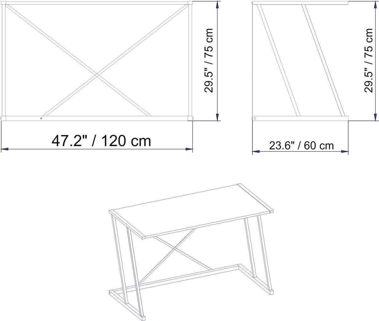Kalune Design 541 työpöytä, valkoinen/kulta hinta ja tiedot | Sivupöydät | hobbyhall.fi