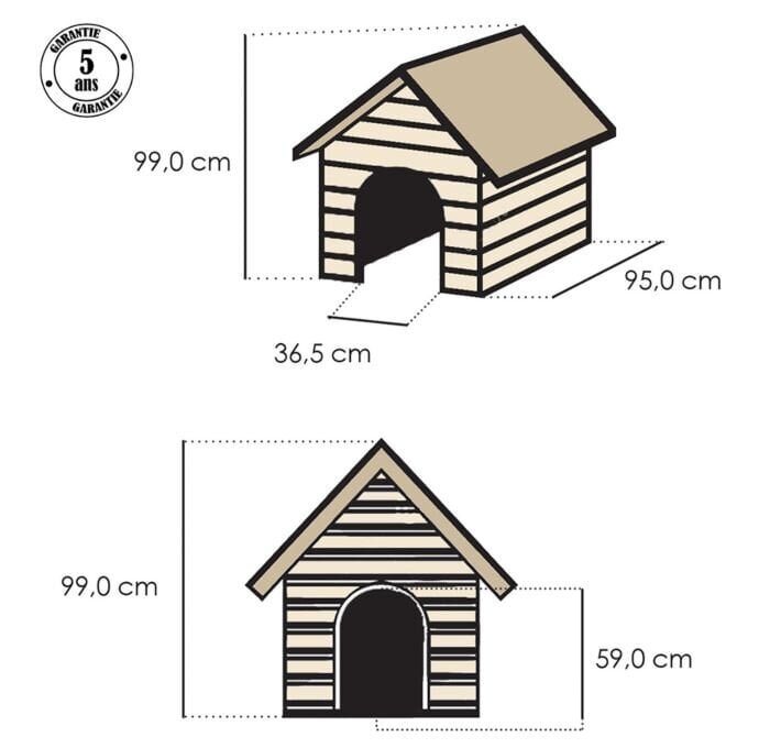 Curver koirankoppi, 99 cm x 95 cm x 99 cm hinta ja tiedot | Pedit ja pesät | hobbyhall.fi