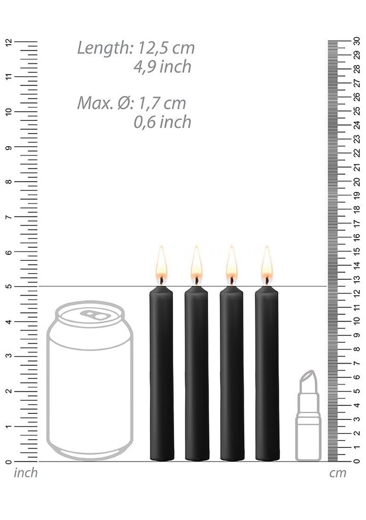 Ouch! kynttiläsarja Teasing Wax Candles, 4 kpl hinta ja tiedot | Hierontaöljyt | hobbyhall.fi
