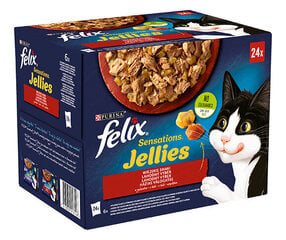 Felix Sensaatiot -kissanruoka, eri makuja, 24 x 85 g hinta ja tiedot | Kissanruoka | hobbyhall.fi