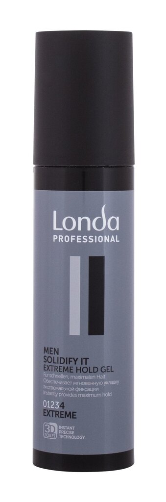Erittäin vahvasti kiinnittävä hiusgeeli Londa Professional Men Solidify It 100 ml hinta ja tiedot | Kampaamotuotteet | hobbyhall.fi
