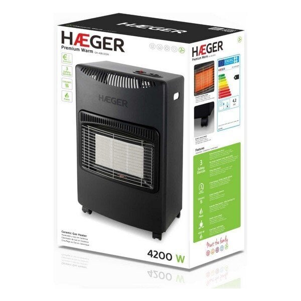 Kaasu-uuni Haeger Premium Warm Musta 4200 W hinta ja tiedot | Lämmittimet | hobbyhall.fi