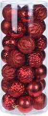 Muoviset joulukoristeet, punainen, 6 cm, 35 kpl hinta ja tiedot | Joulukuusen koristeet | hobbyhall.fi