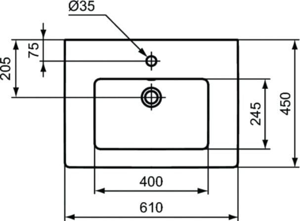 Ideal Standard Tempo -pesuallas, 61 cm, E066801, valkoinen hinta ja tiedot | Pesualtaat | hobbyhall.fi