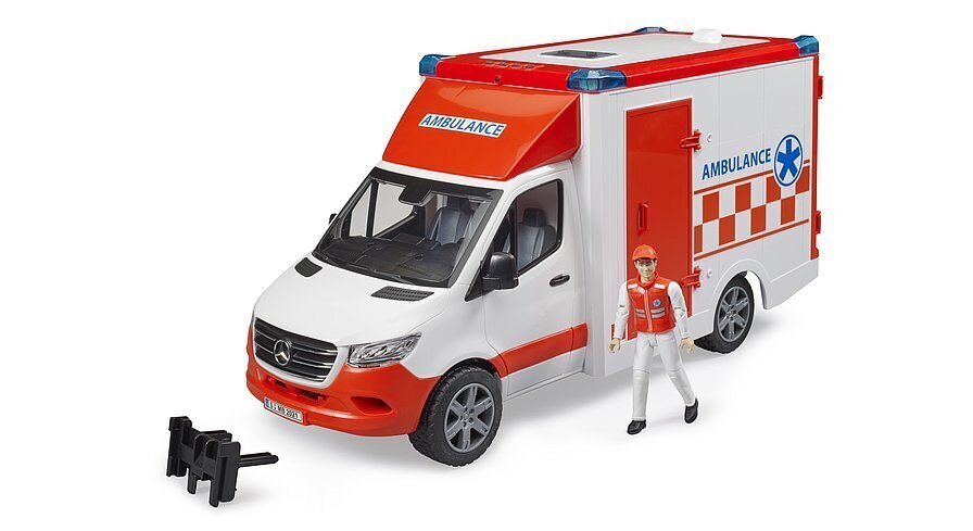 Ambulanssi ja kuljettaja MB Sprinter Bruder 1:16 hinta ja tiedot | Poikien lelut | hobbyhall.fi
