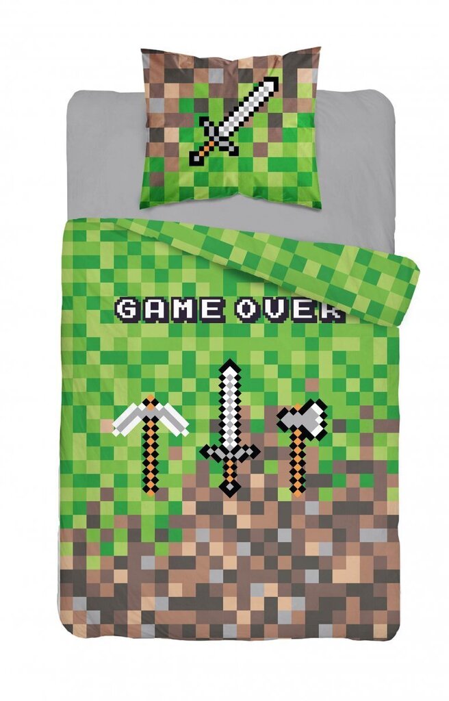 Lasten vuodevaatteet Minecraft POT-116, 140x200 cm, 2-osainen hinta ja tiedot | Pussilakanat ja tyynyliinat | hobbyhall.fi