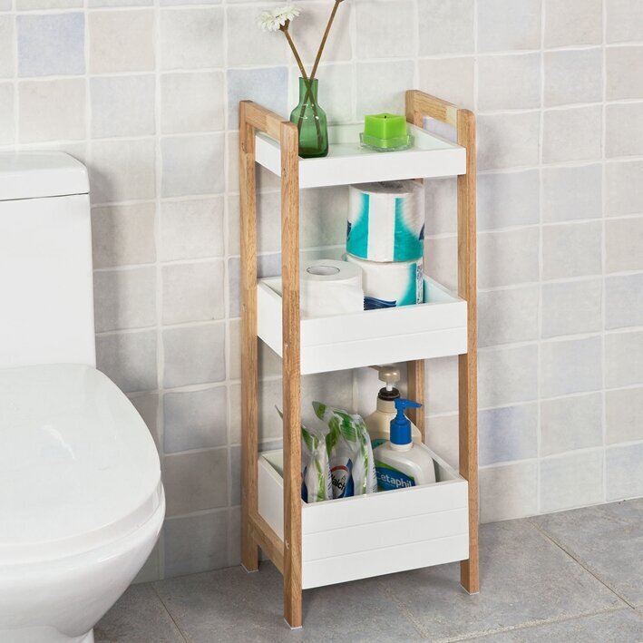 Erillinen kylpyhuonekaappi SoBuy FRG226-WN, valkoinen hinta ja tiedot | Kylpyhuonekaapit | hobbyhall.fi