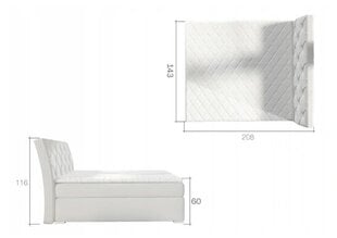 NORE Balvin -sänky, 160 x 200 cm, valkoinen eco-nahka hinta ja tiedot | Sängyt | hobbyhall.fi