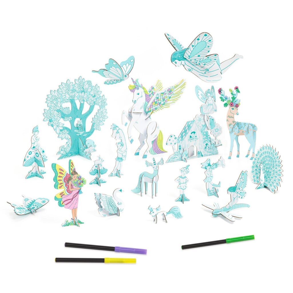 Color-Assemble-Play (DIY) - Fairy World, DJECO DJ08008 hinta ja tiedot | Kehittävät lelut | hobbyhall.fi