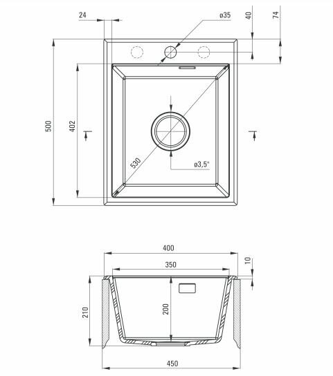 Deante graniitti keittiötiskiallas Deante Eridan ZQE N104, Nero hinta ja tiedot | Keittiöaltaat | hobbyhall.fi