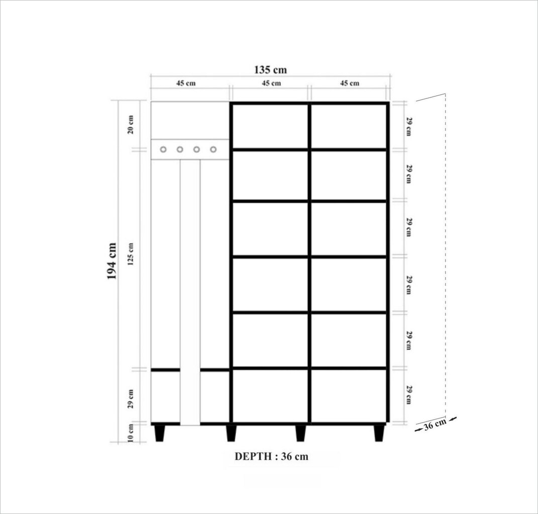 Eteissetti Kalune Design 869 (VI), vihreä/tammi hinta ja tiedot | Eteisen kalusteryhmät | hobbyhall.fi