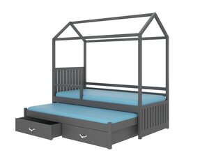 Sänky ADRK Furniture Jonasek sivusuojalla 80x180cm, tummanharmaa hinta ja tiedot | Lastensängyt | hobbyhall.fi