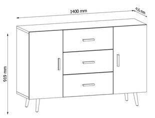 Visby K2D3S tuoli, valkoinen/harmaa hinta ja tiedot | Lipastot | hobbyhall.fi