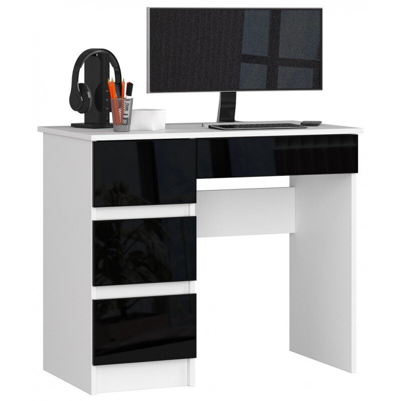 NORE A7 -työpöytä, vasemman puoleinen, valkoinen/harmaa hinta ja tiedot | Tietokonepöydät ja työpöydät | hobbyhall.fi
