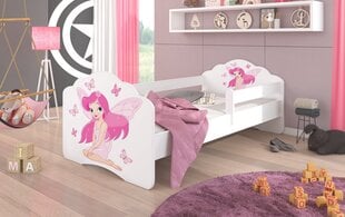 ADRK Furniture Casimo Girl with Wings -lastensänky, irrotettava turvalaita, 70 x 140 cm hinta ja tiedot | Lastensängyt | hobbyhall.fi