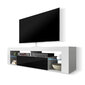 Hugo LED TV-pöytä, valkoinen/musta hinta ja tiedot | TV-tasot | hobbyhall.fi
