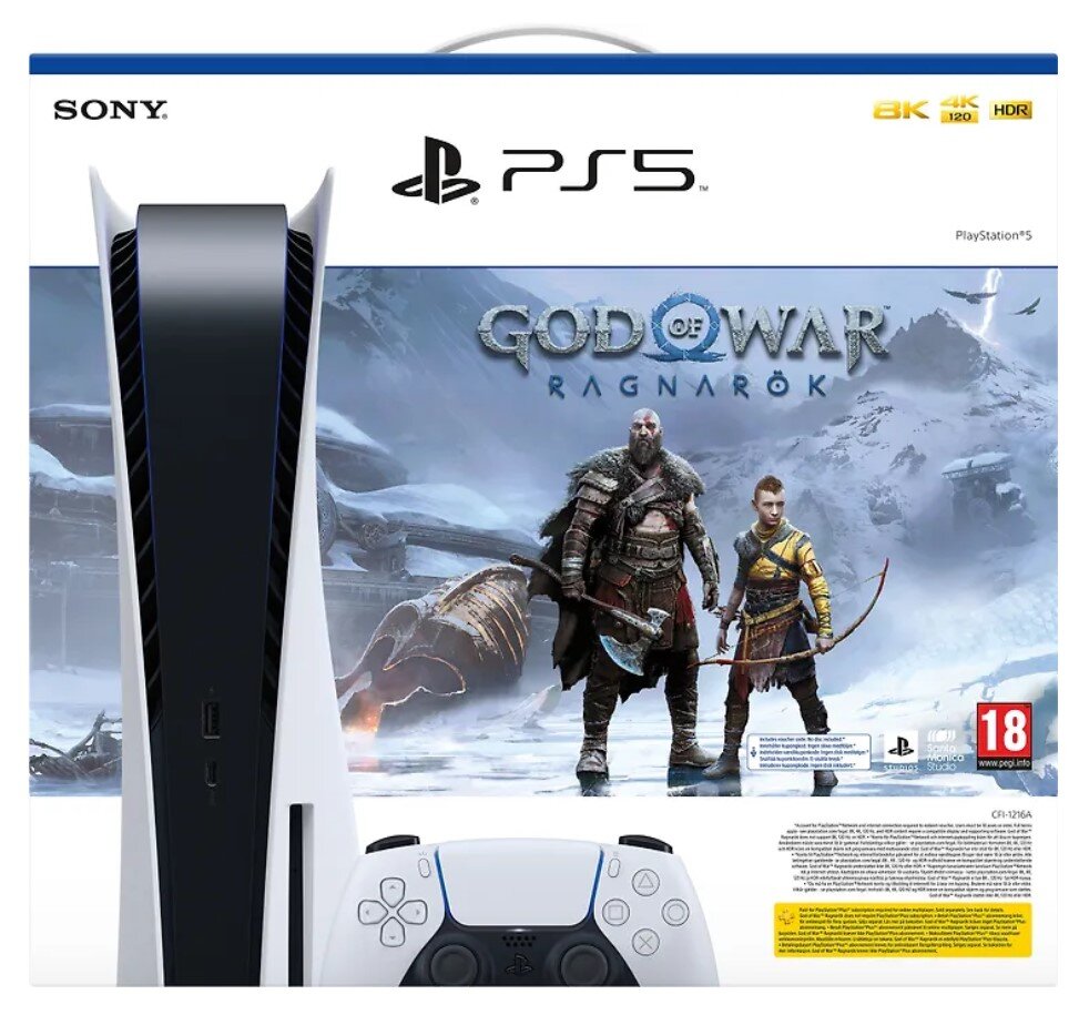 Pelikonsoli Sony Playstation 5 Blu-ray Edition + God of War: Ragnarök hinta  