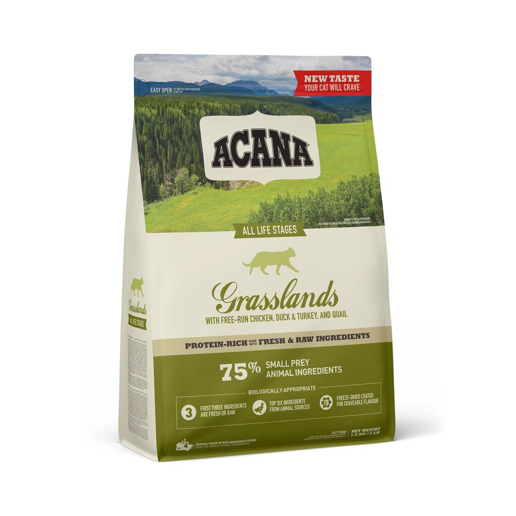 Kissojen kuivaruoka ACANA Grasslands, 4,5 kg hinta ja tiedot | Kissan kuivaruoka | hobbyhall.fi