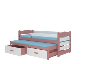 Lastensänky Adrk Furniture Tiarro 80x180 cm sivusuojalla, pinkki/valkoinen hinta ja tiedot | Lastensängyt | hobbyhall.fi